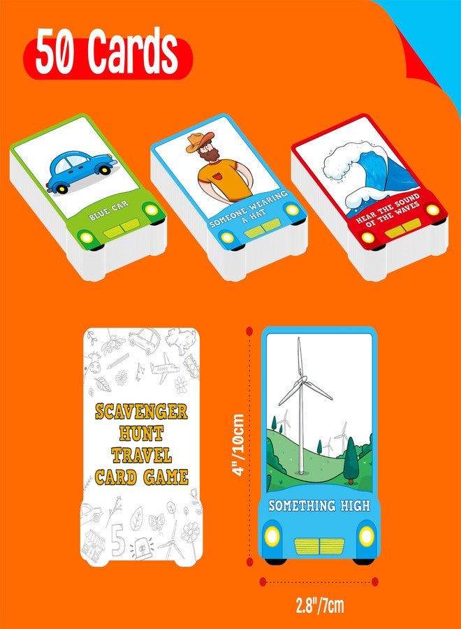 SpriteGru 50PCS Travel Scavenger Hunt Card Game, Road Trip Car Games Fun Eye Find & Seek Card Game Funny Activity for Activities for Family Vacations, Road Trips and Car Rides, Ages 4 and Up - Image 2